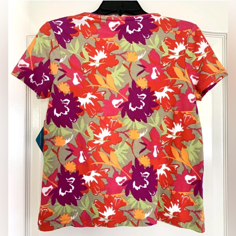 Westbound floral women’s 100% Cotton Top Petite Small PS colorful shirt - Picture 4 of 8